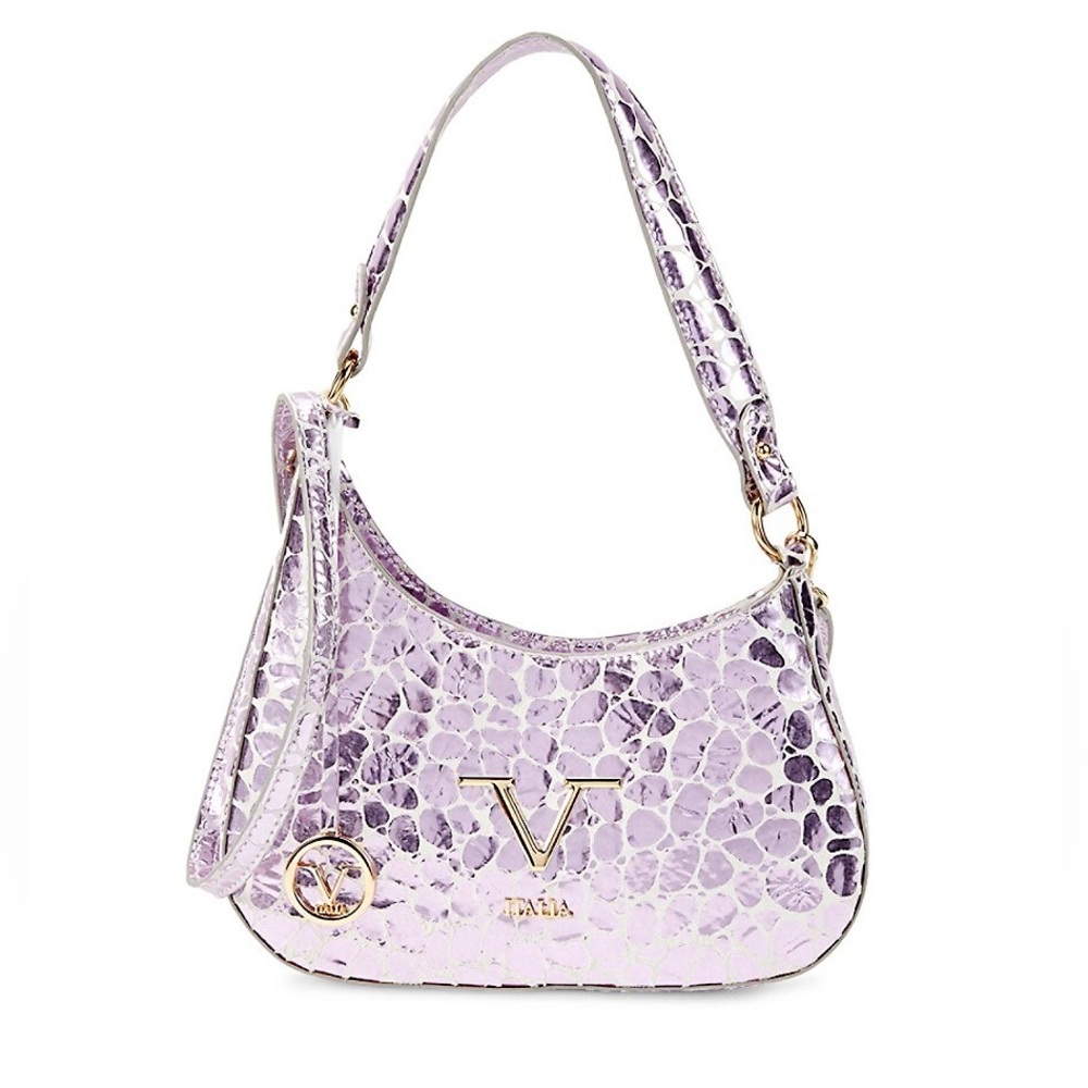 VITALIA reg trademark Versace Metallic Leather Shoulder Bag